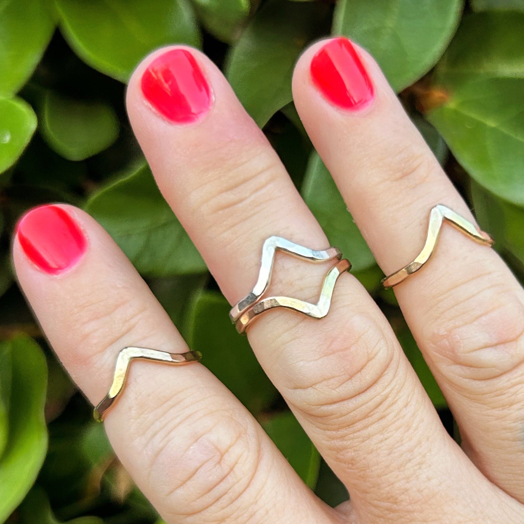 Chevron Stacking Ring-0