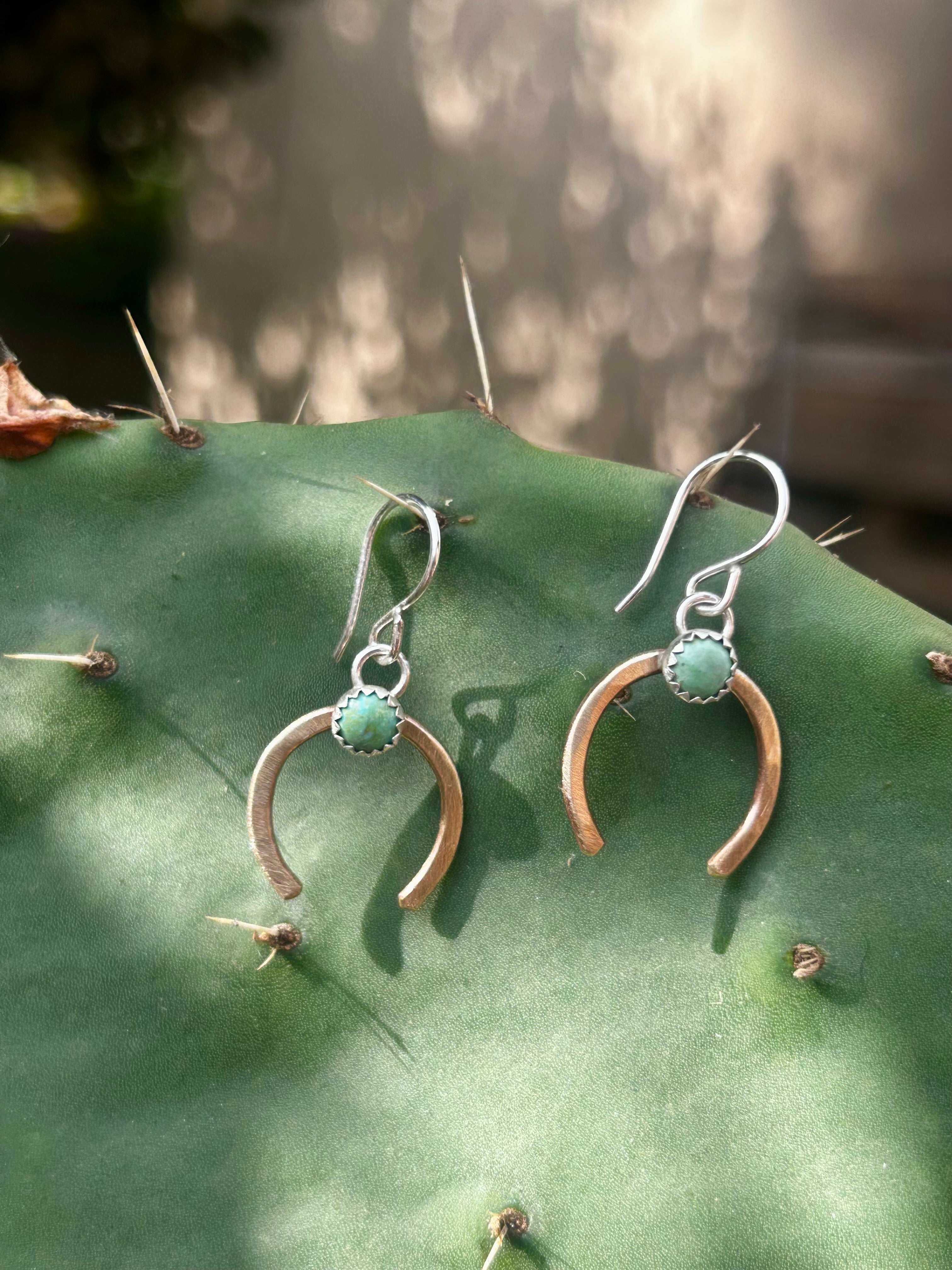 Turquoise Lucky Horseshoe Drop Earrings-0