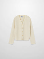 Back Wide Ribbed Cardigan Sweater-Ivory-0