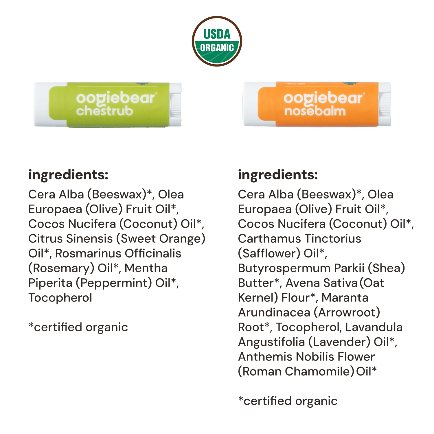 oogiebear mini baby nosebalm and chestrub kit