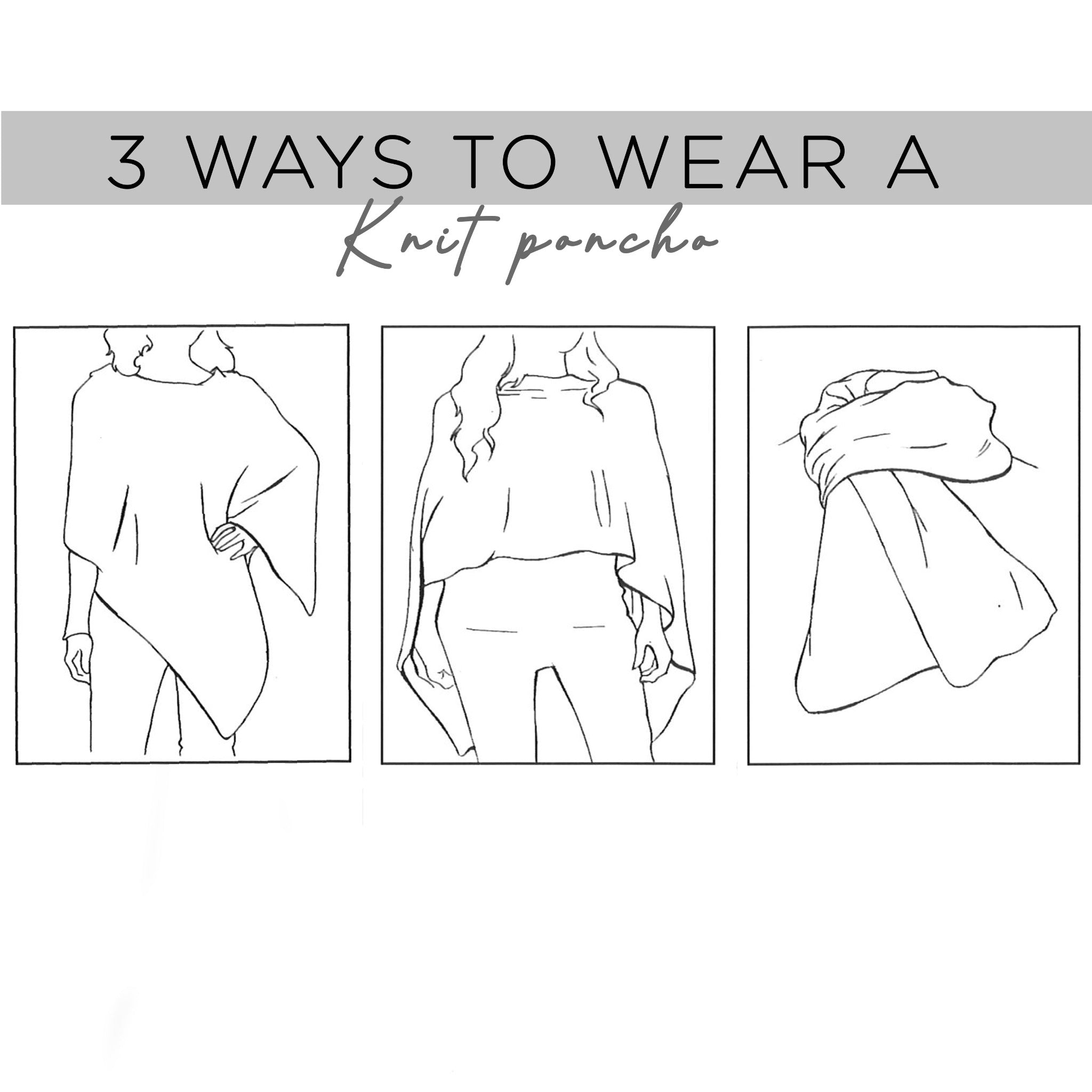 Ladies Colorblock Wool Blend Poncho