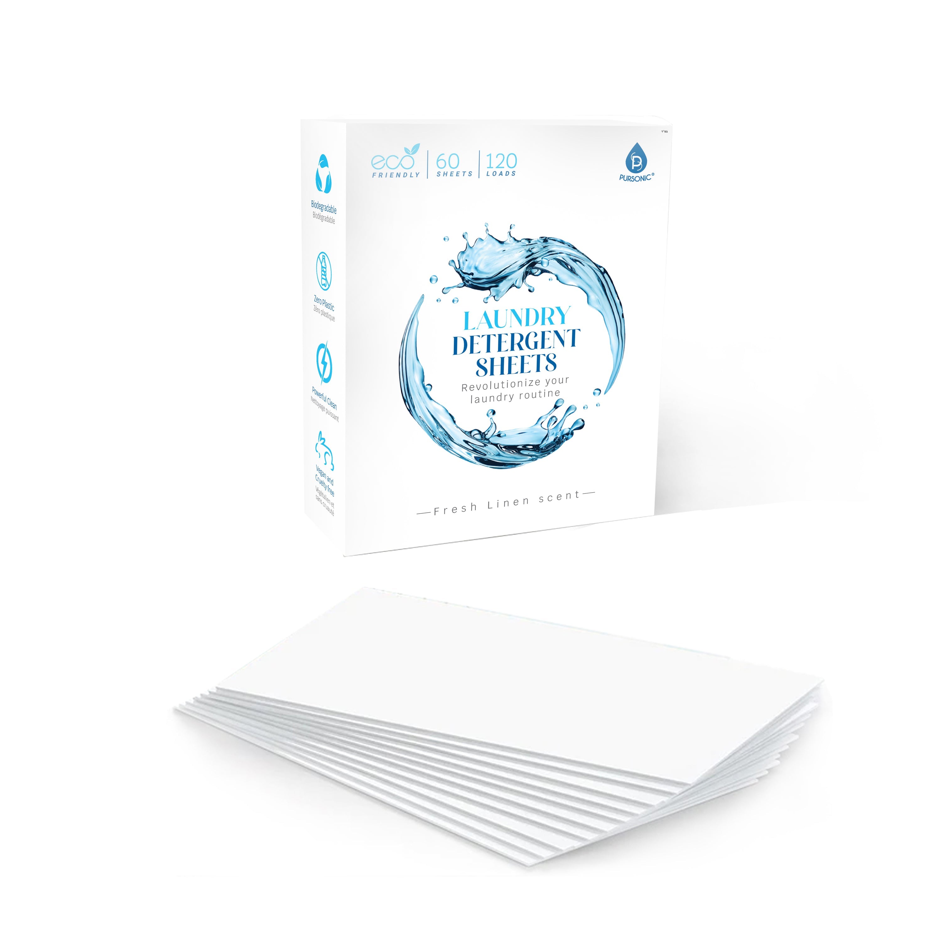Natural Laundry Detergent Sheets, Eco Friendly– Fresh Linen Scent-1