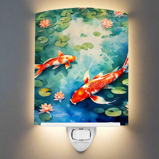 Koi Fish Ceramic Night Light