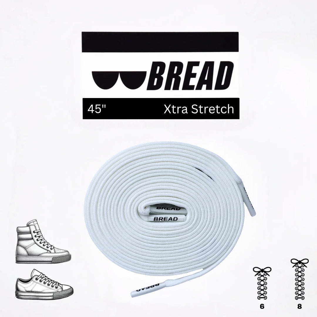 Bread Cloud White Elastic Shoelaces