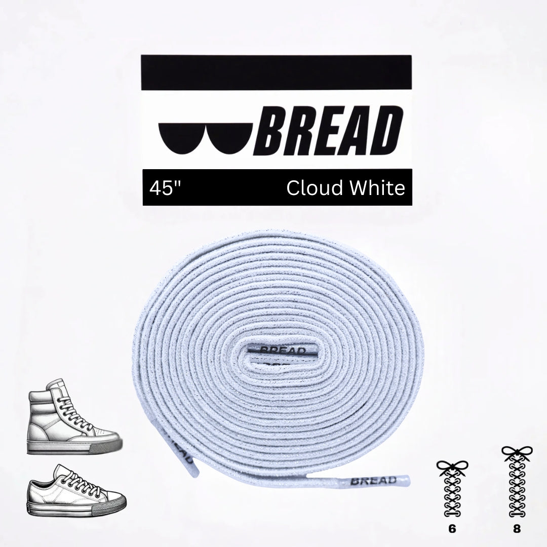 Bread Cloud White Elastic Shoelaces