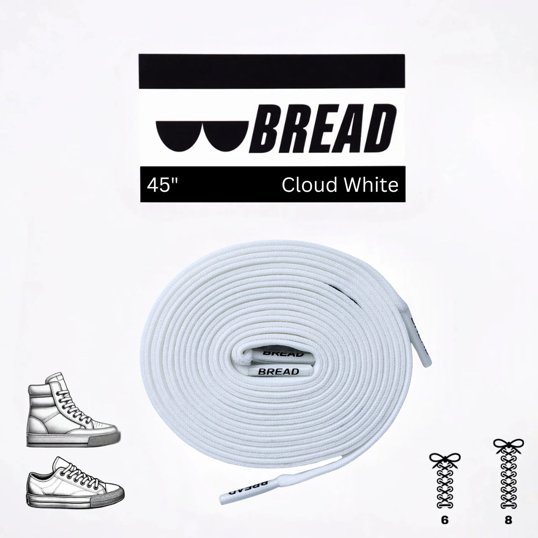 Bread Cloud White Elastic Shoelaces