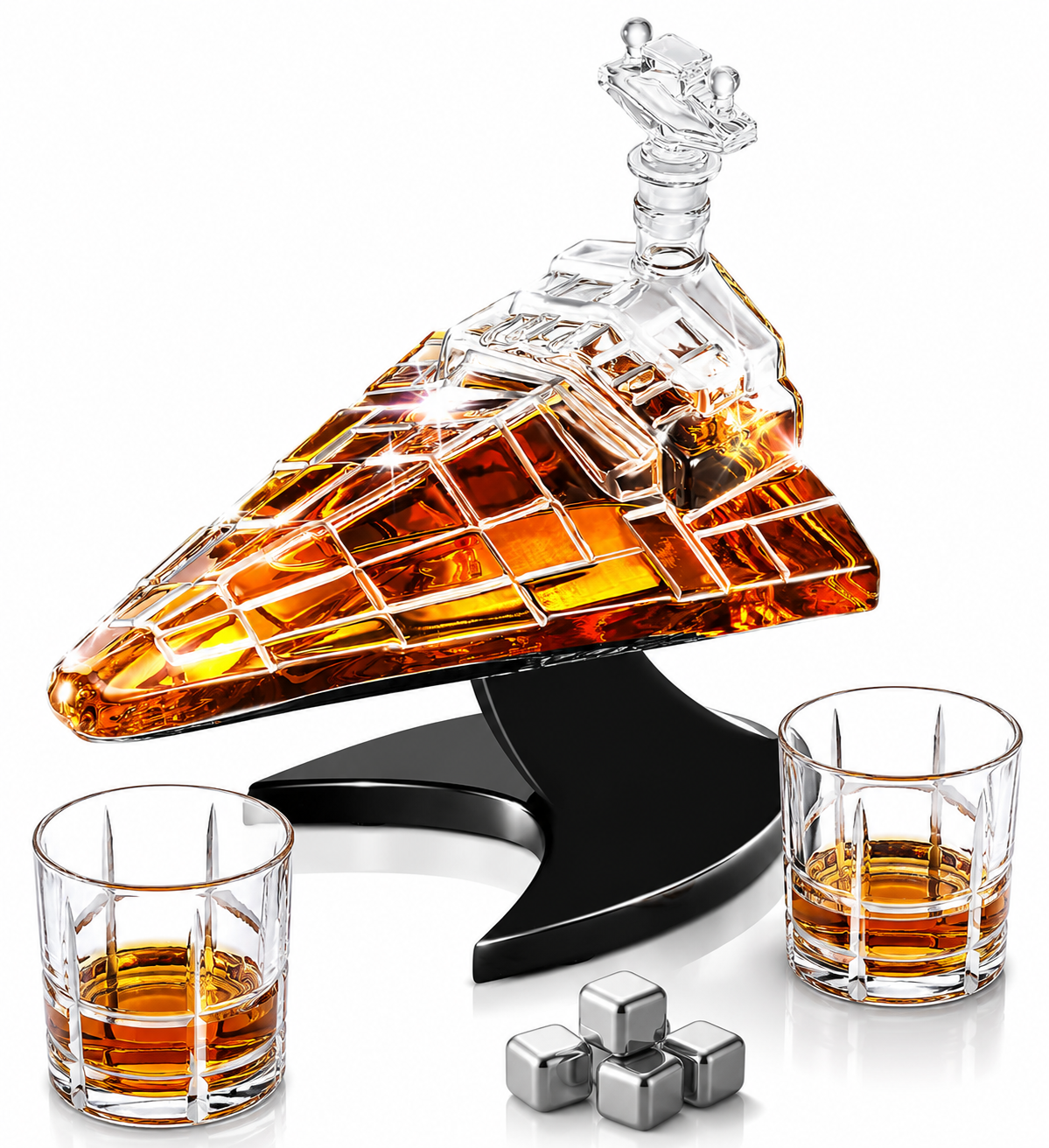 Galactic Command Cruiser Whiskey Decanter Set 20oz-0