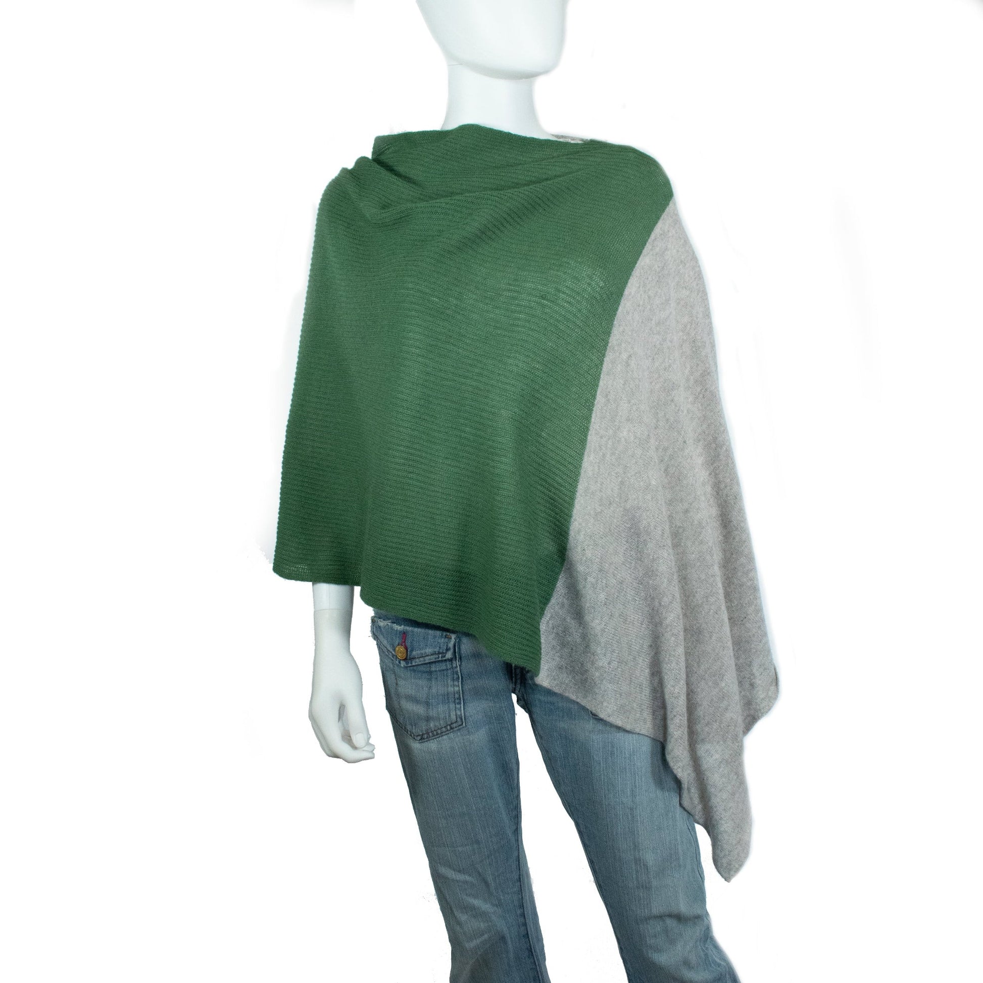 CASHMERE TWO TONE PONCHO-1