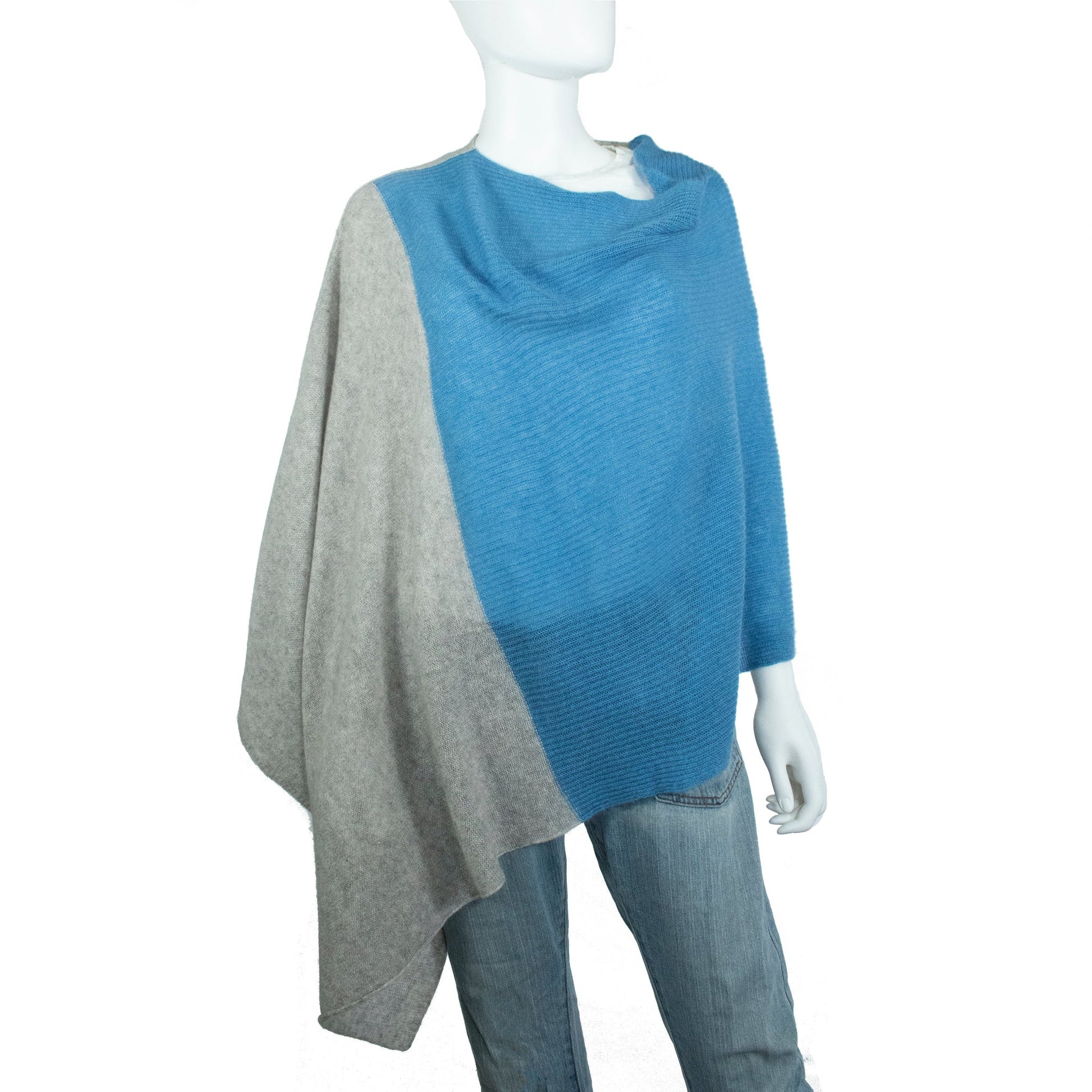 CASHMERE TWO TONE PONCHO-2