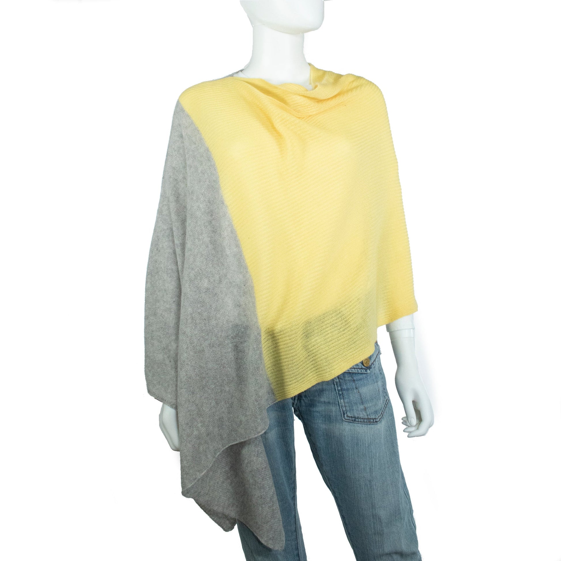CASHMERE TWO TONE PONCHO-4
