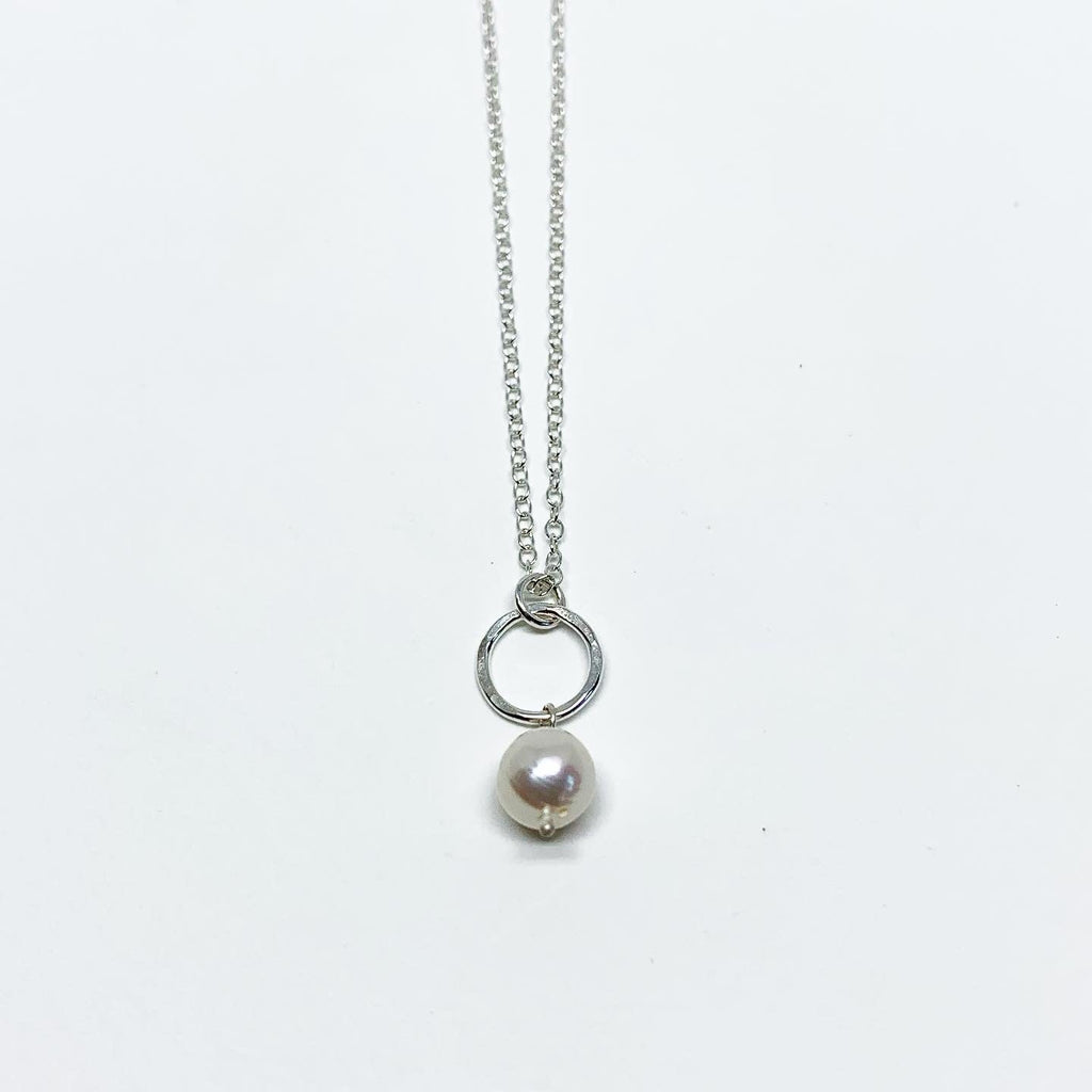 Mermaid Pearl Drop Charm Necklace-5
