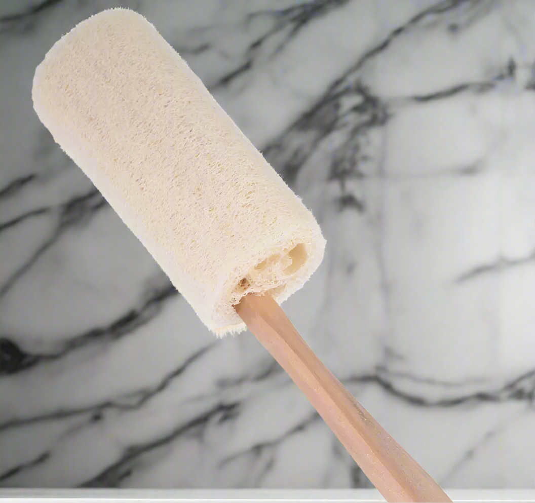 Natural Loofah Bath Brush - Long Wood Handle