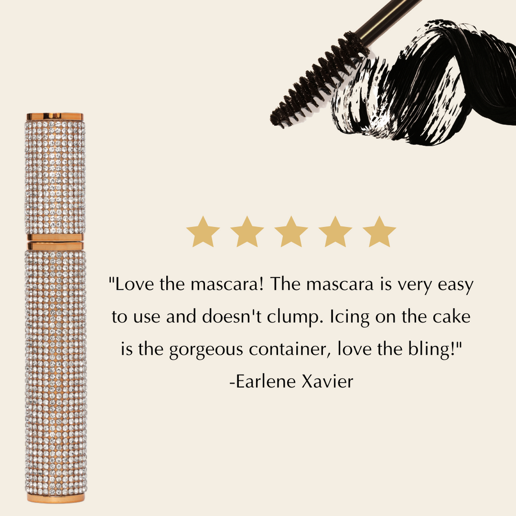 Mega Volume Vegan Smudge-Proof Mascara with Handmade Rhinestone Case