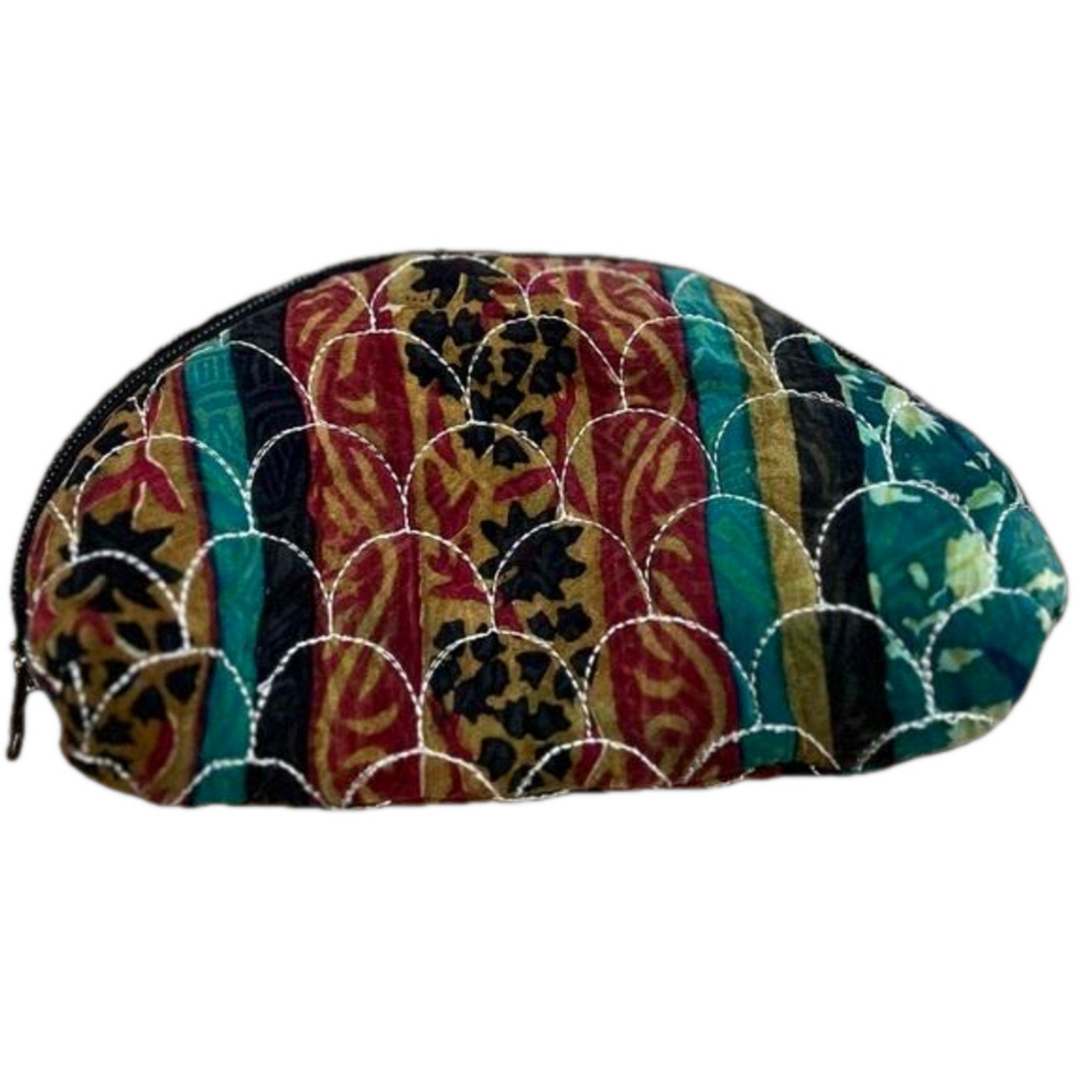 Indie Ella Quilted Upcycled Silk Jewelry Pouch – Multicolor