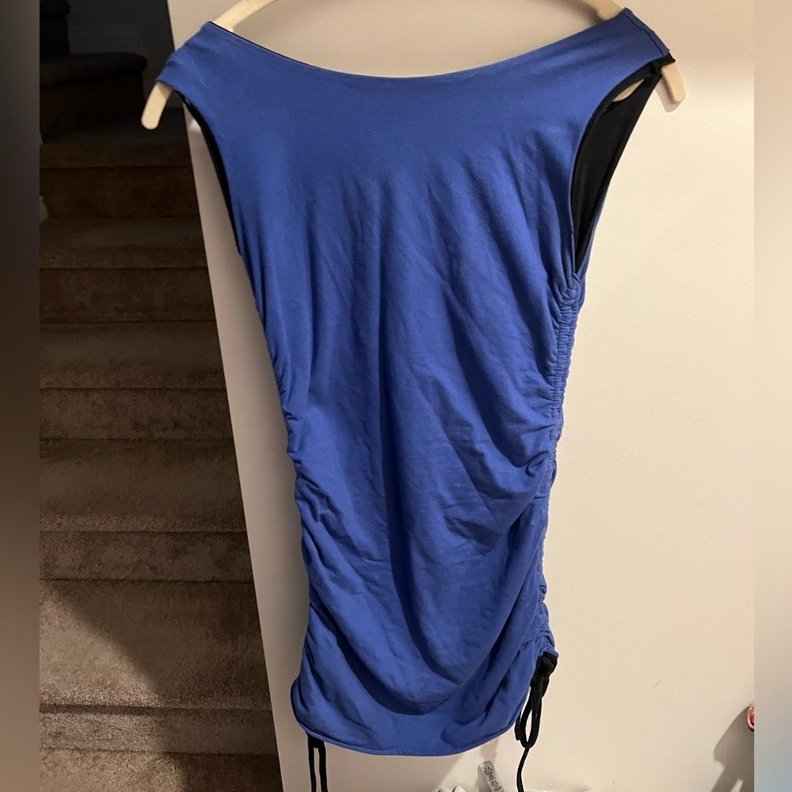 Pre-Loved Reversible Side Cinch Mini Dress – Purple/Black
