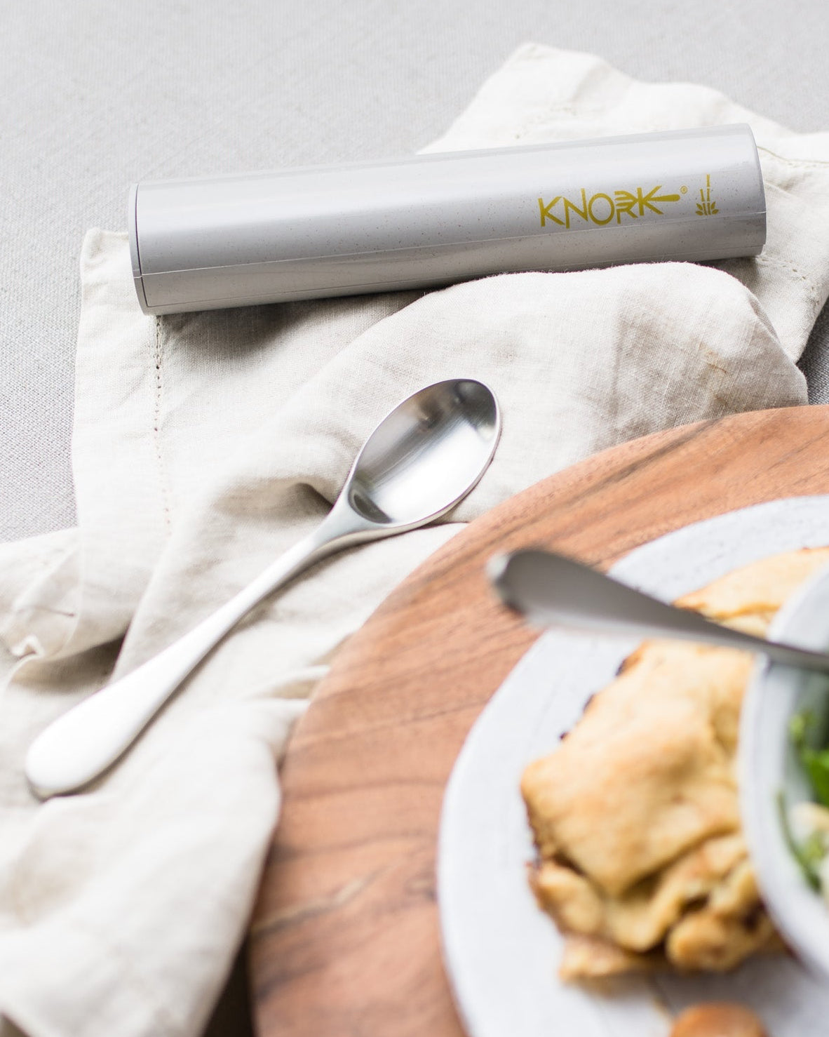 Eco Travel Set, 2 Piece Utensil Plus Case, Silver-1