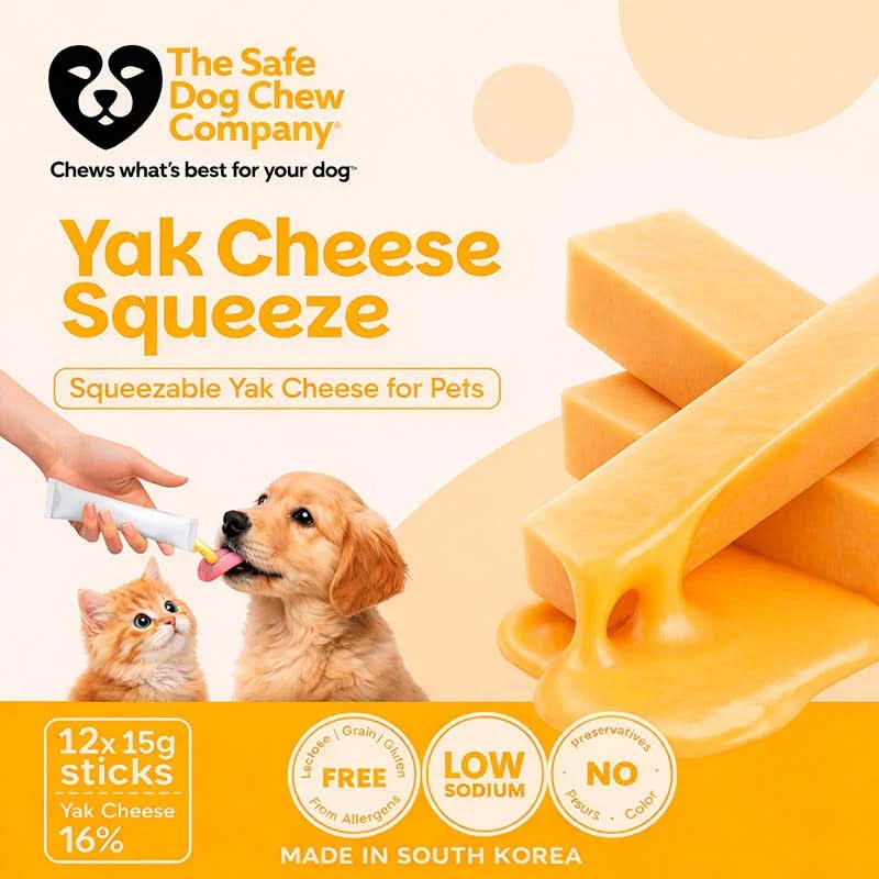 Yak Cheese Squeeze Natural Training Treat + Meal Topper for Dogs + Cats
