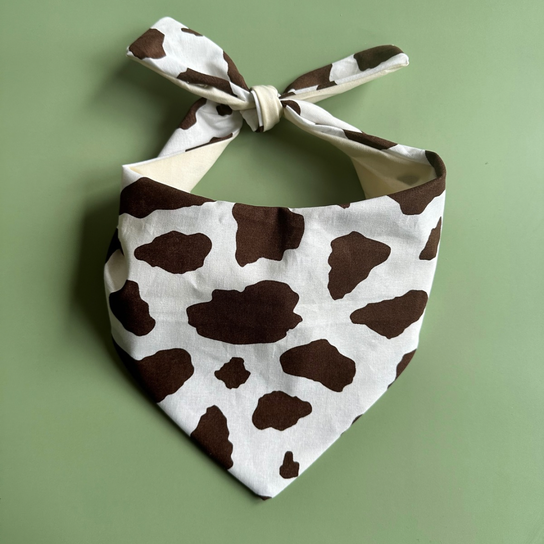 Cow Print Dog Bandana – Personalization Available!