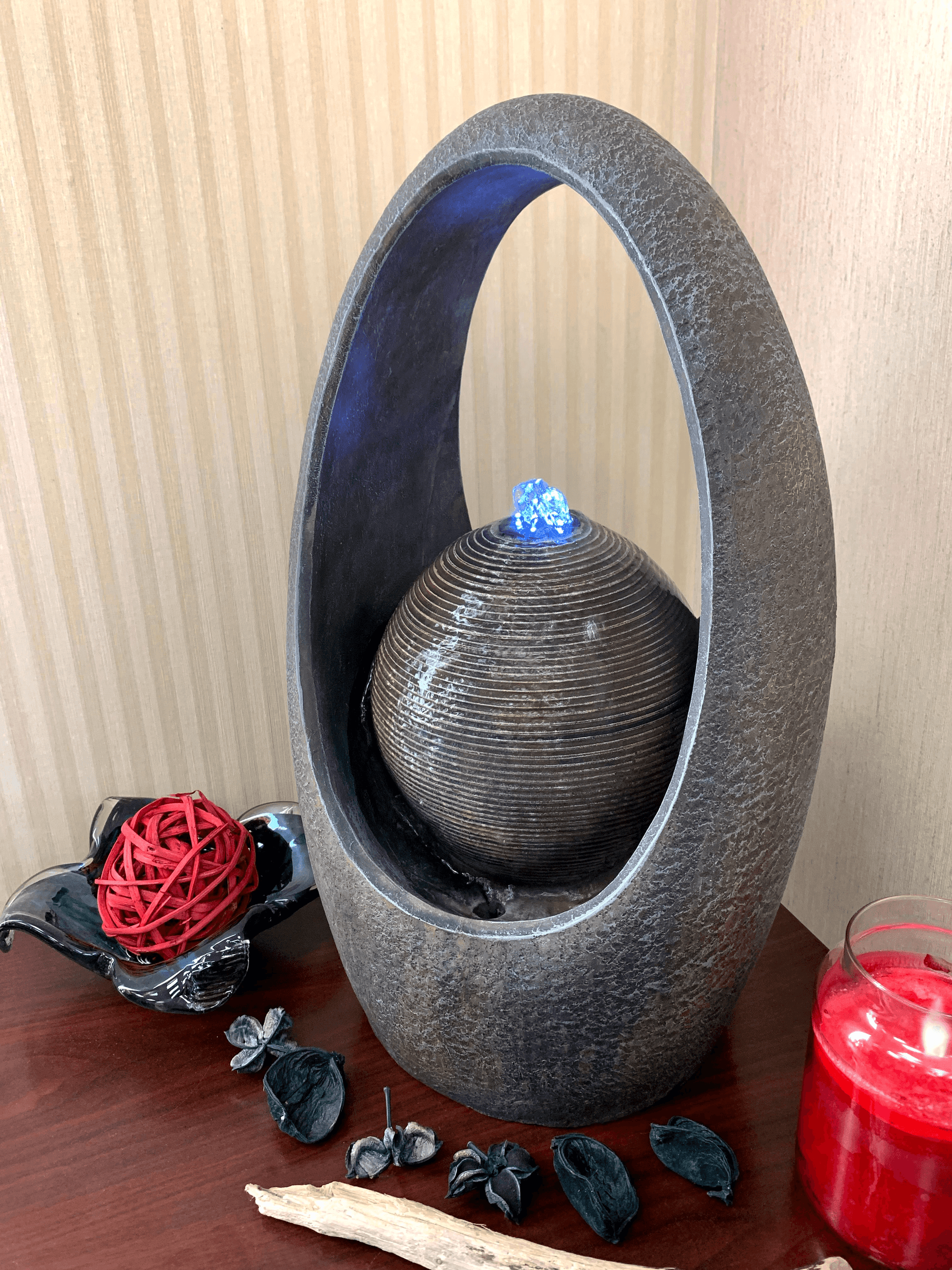Euphoria Meditation Fountain With Led Night Light And Water Pump-3