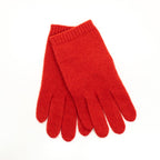 KIDS CASHMERE GLOVES - FIRE RED-0