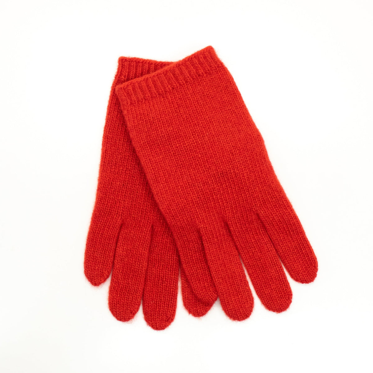 KIDS CASHMERE GLOVES - FIRE RED-0