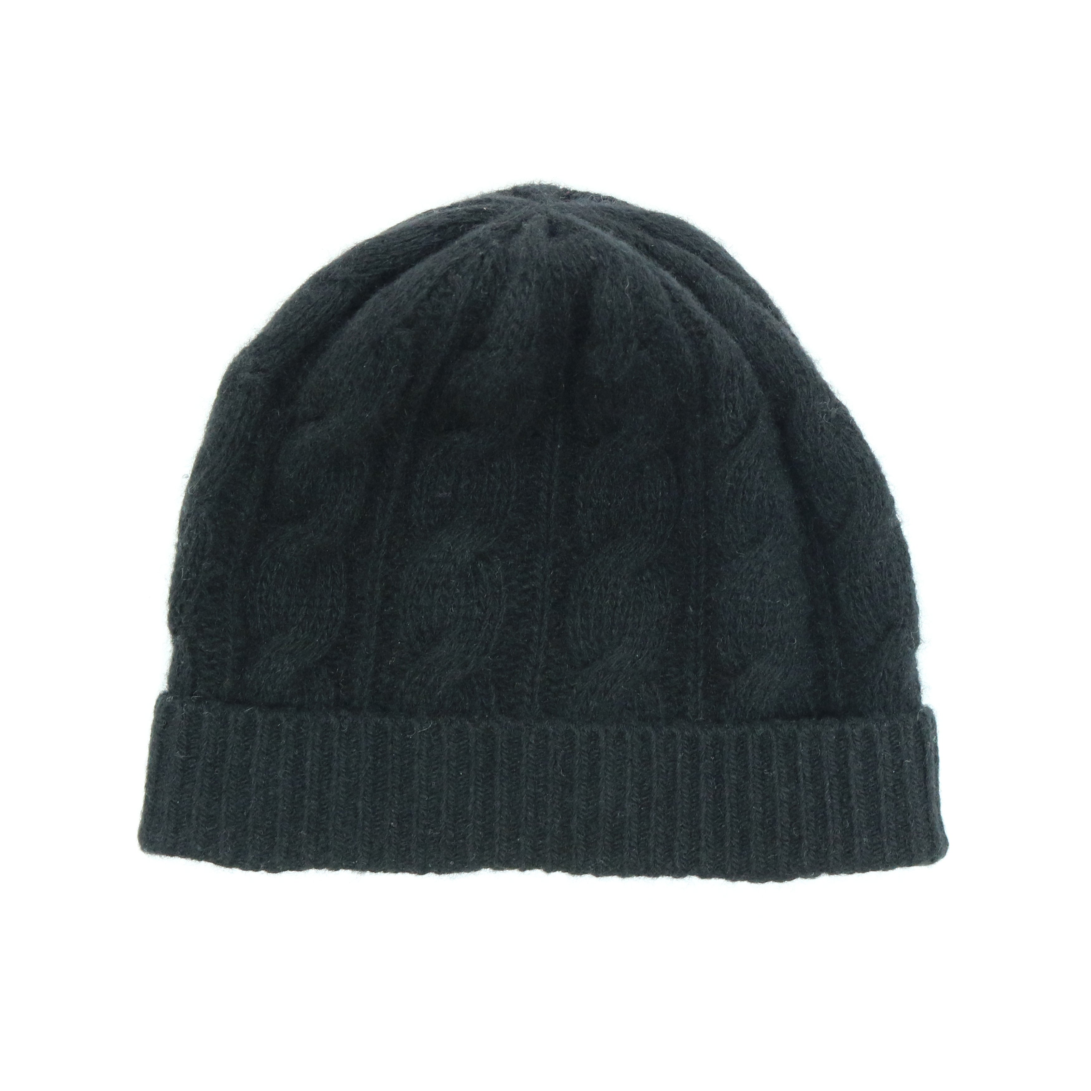 Soft 100% Cashmere Cable Knit Beanie Hat