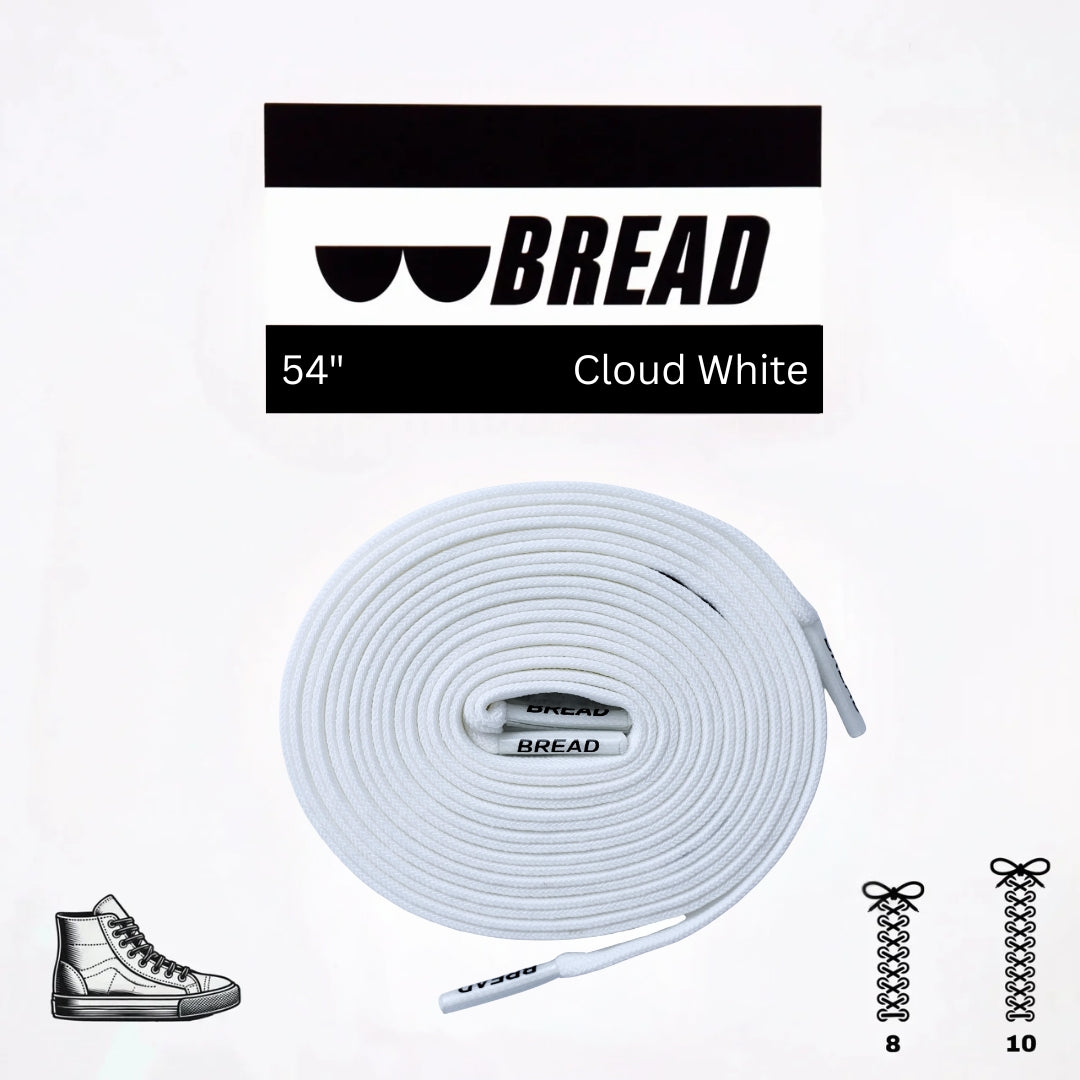 Bread Cloud White Elastic Shoelaces