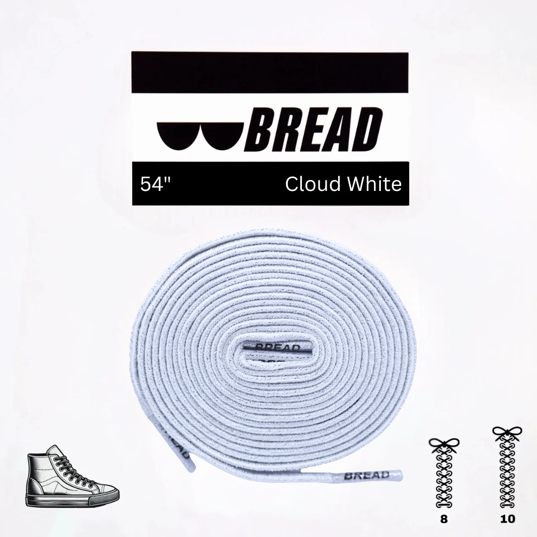 Bread Cloud White Elastic Shoelaces