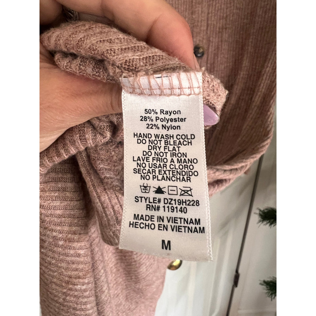 Button-Up Long Sleeve Sweater Dress – M