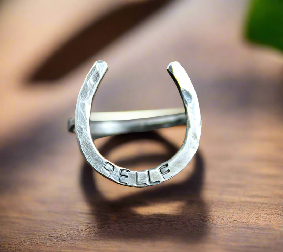 Lucky Horseshoe Ring - Large - Handmade to Order