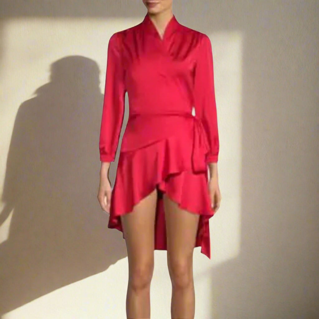 FEW MODA High-Low Wrap Dress/ Blouse