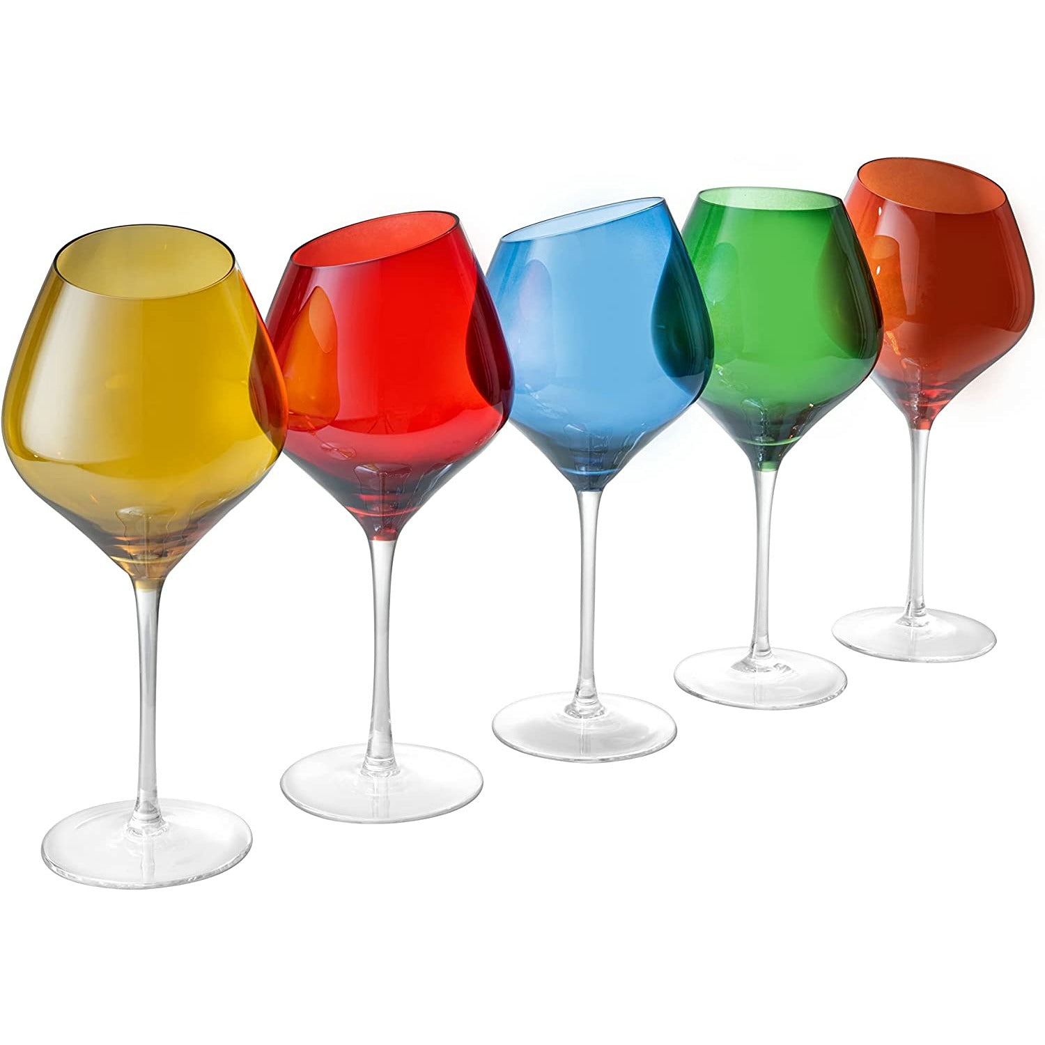 Slanted Rim Colored Wine Glasses By Set Of 5 Stylish And Slant Rim Wine Glasses For-4