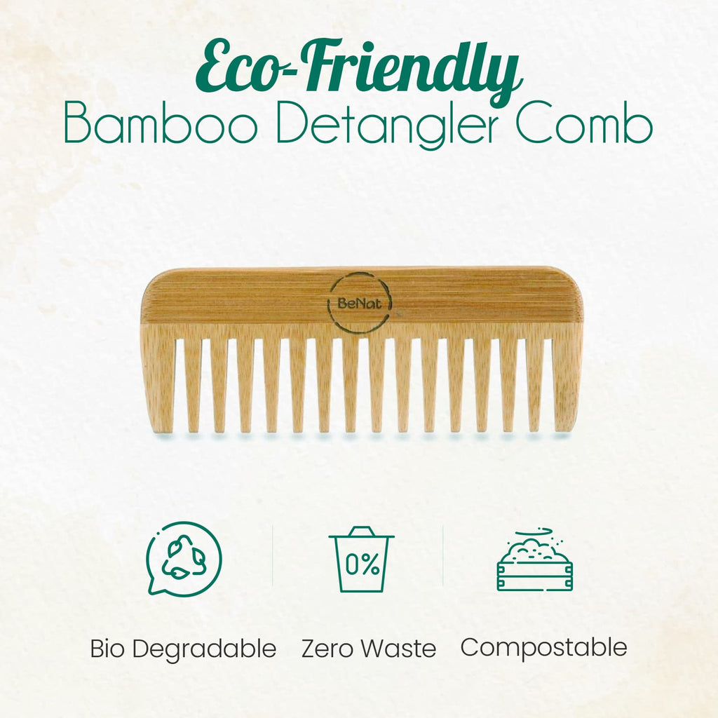 Eco-Friendly Bamboo Wide Tooth Hair Comb