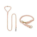 Dog Rope Leash and Collar Set - Cotton Coral-0