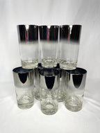 Vintage Silver Tall Mirror Cocktail Glasses/Barware Glasses – Set of 8