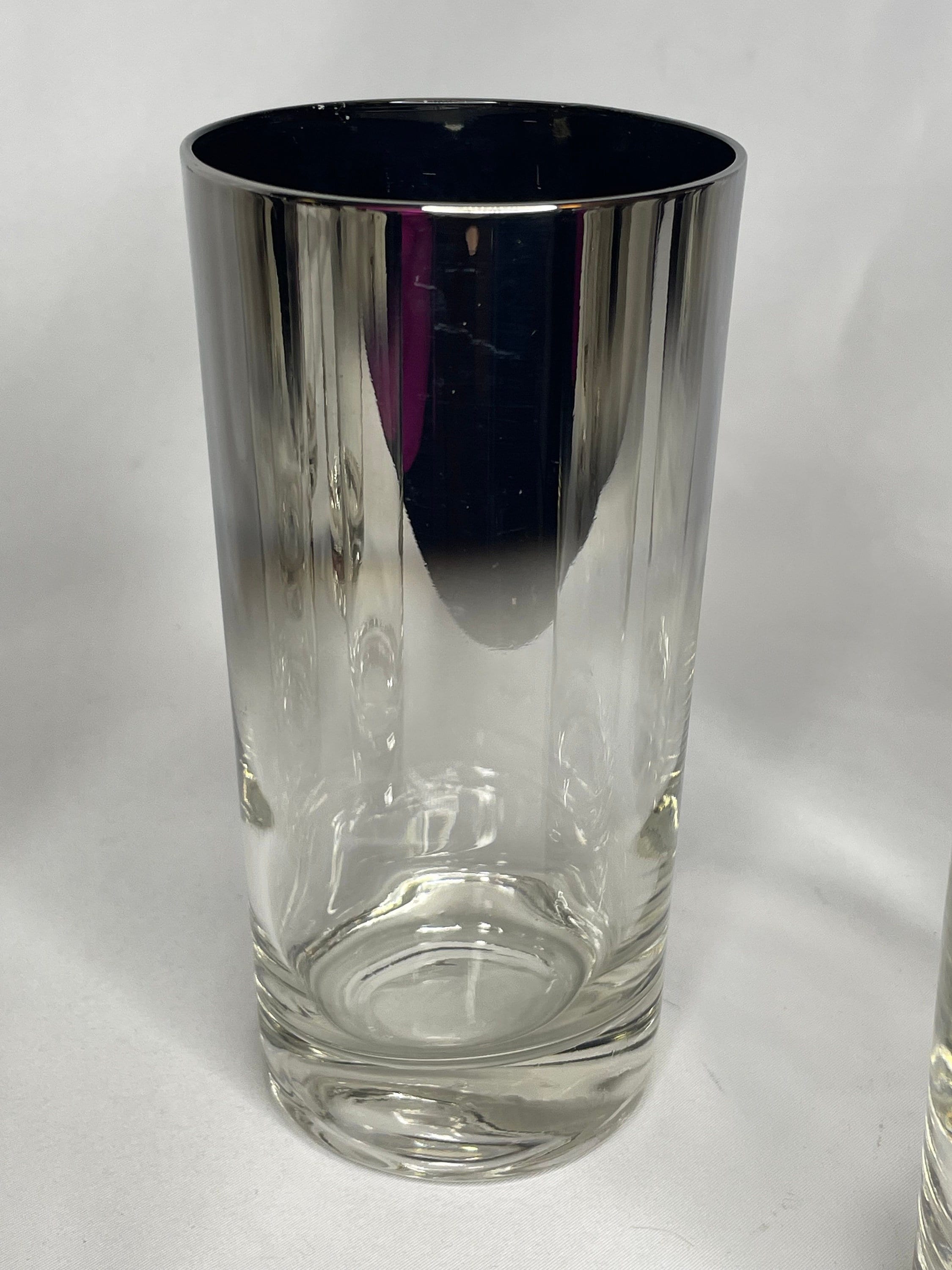 Vintage Silver Tall Mirror Cocktail Glasses/Barware Glasses – Set of 8