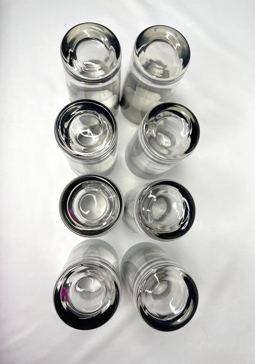 Vintage Silver Tall Mirror Cocktail Glasses/Barware Glasses – Set of 8