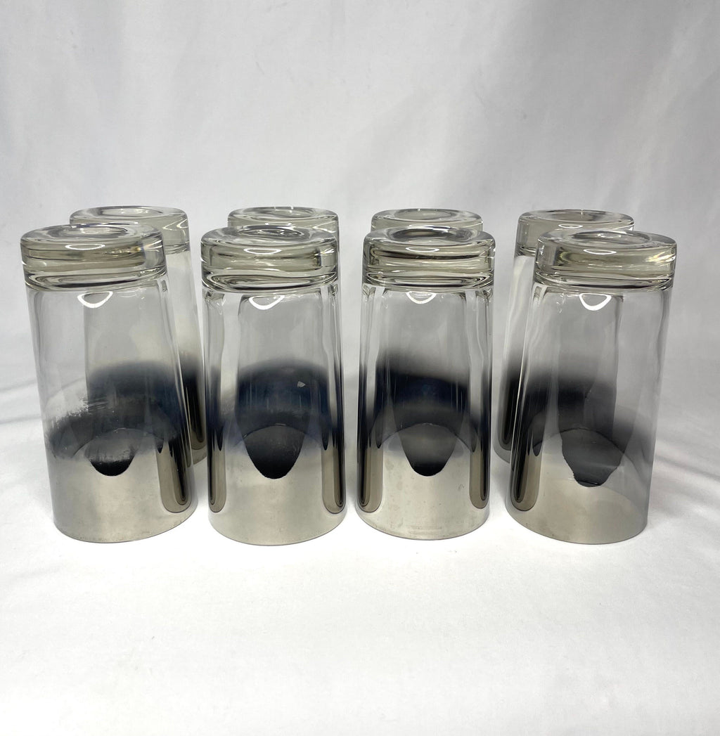 Vintage Silver Tall Mirror Cocktail Glasses/Barware Glasses – Set of 8