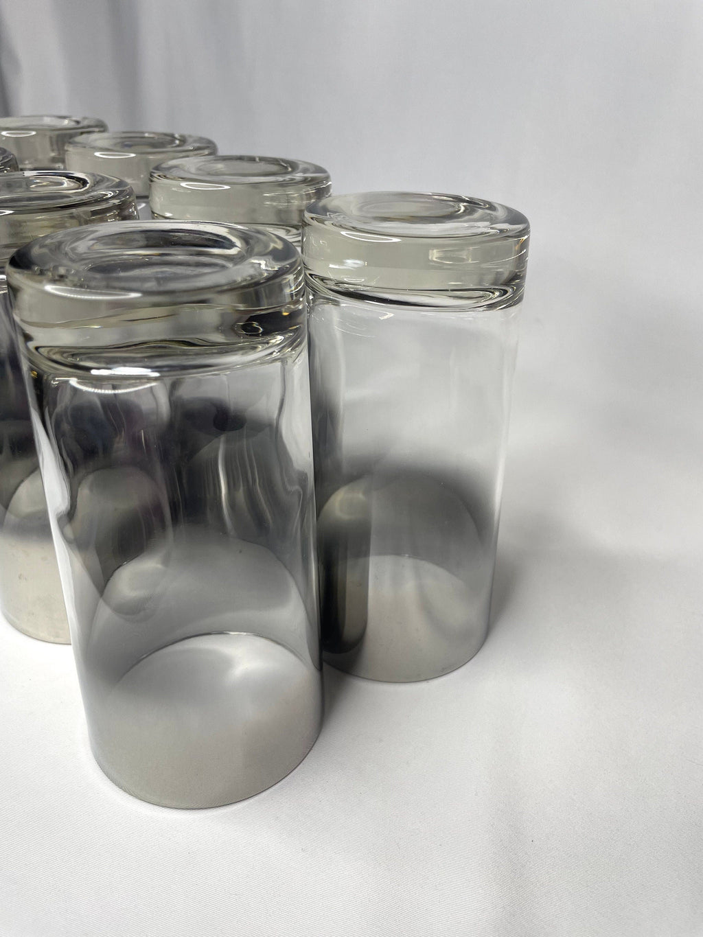 Vintage Silver Tall Mirror Cocktail Glasses/Barware Glasses – Set of 8