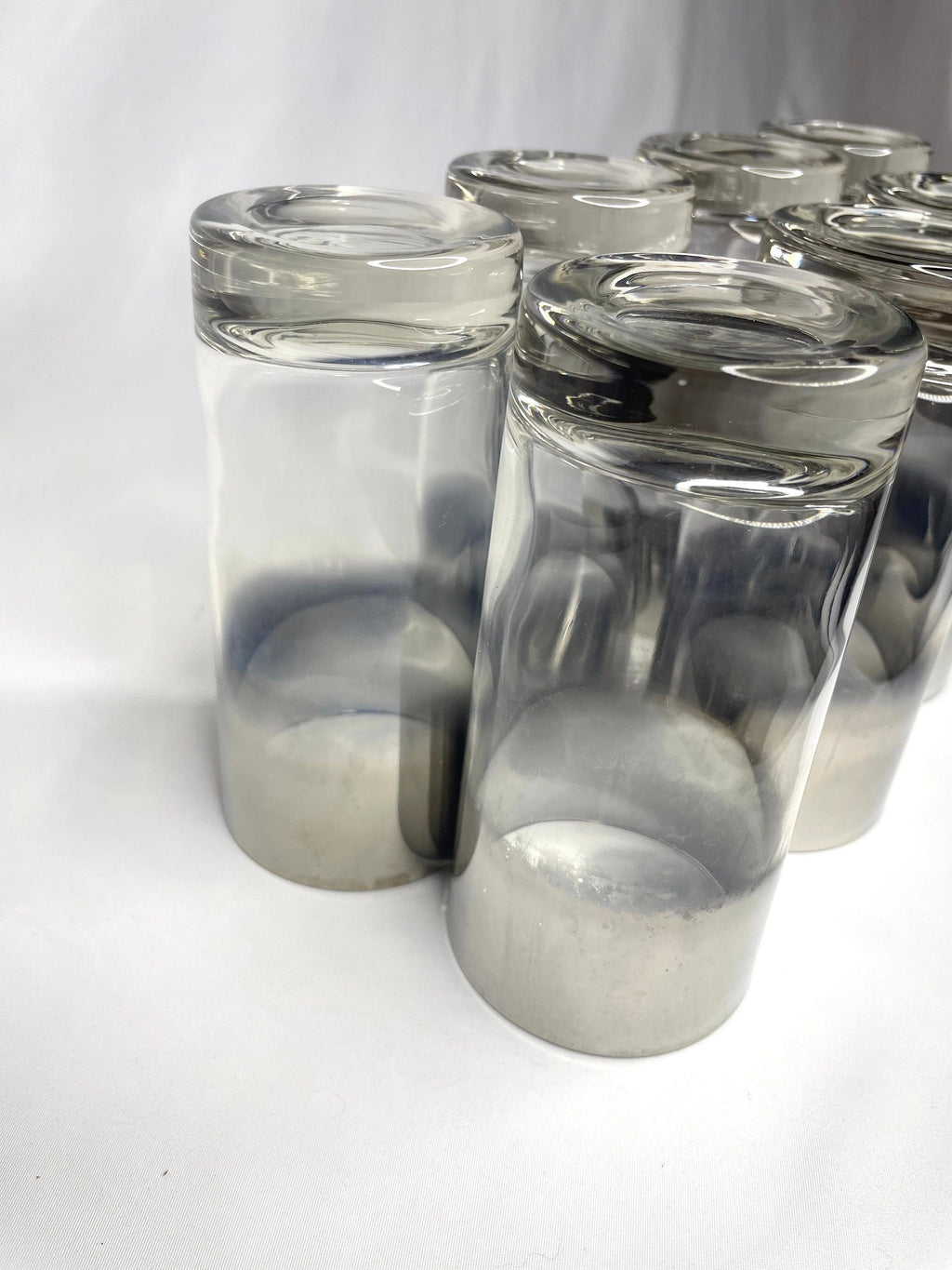 Vintage Silver Tall Mirror Cocktail Glasses/Barware Glasses – Set of 8