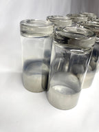 Vintage Silver Tall Mirror Cocktail Glasses/Barware Glasses – Set of 8