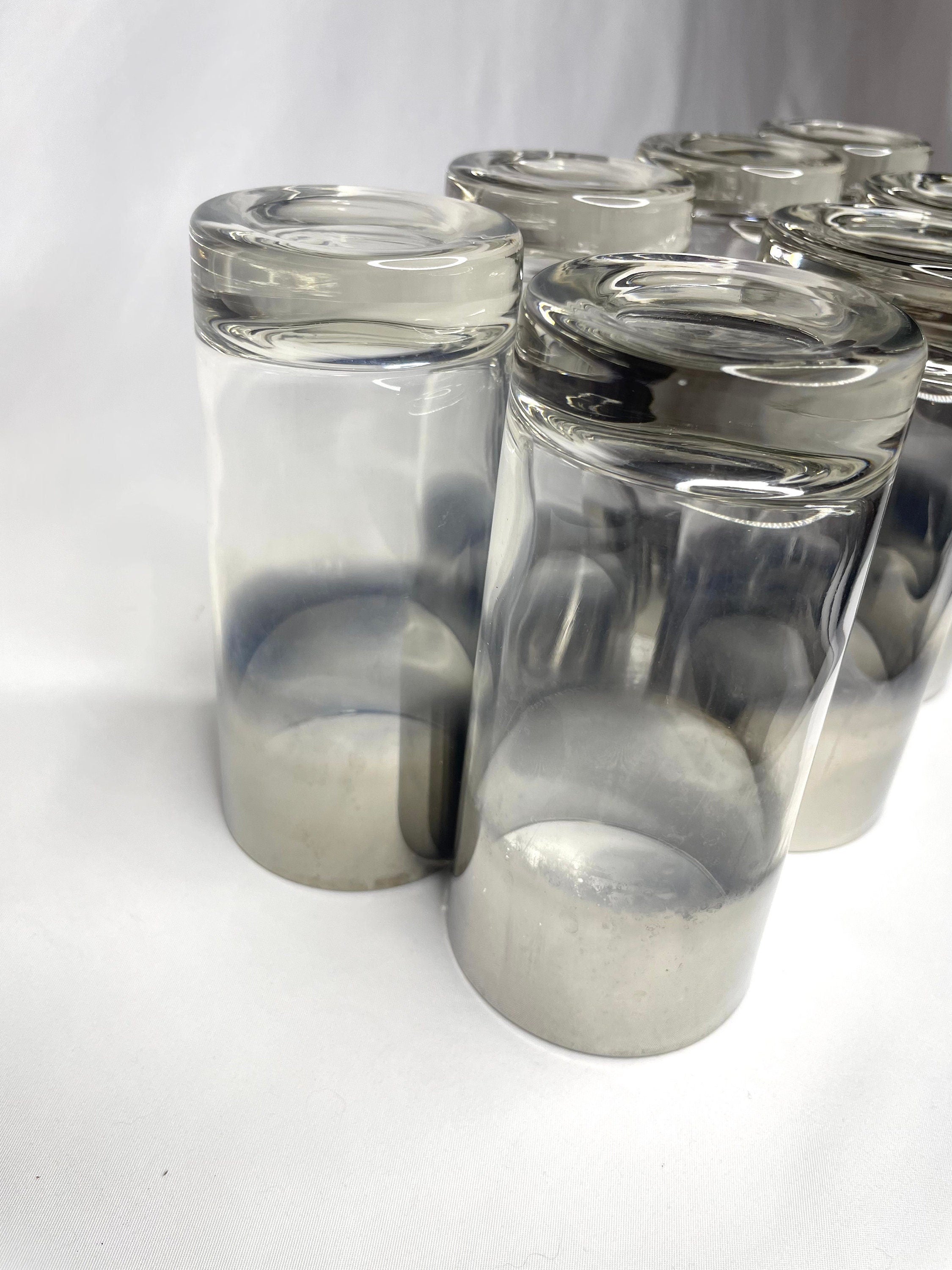 Vintage Silver Tall Mirror Cocktail Glasses/Barware Glasses – Set of 8