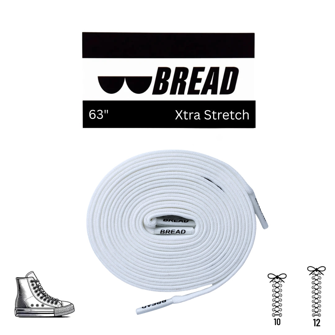 Bread Cloud White Elastic Shoelaces