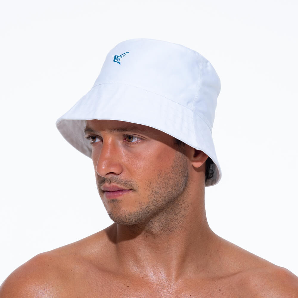 Mens Bucket Hat | 100% Cotton Twill | White