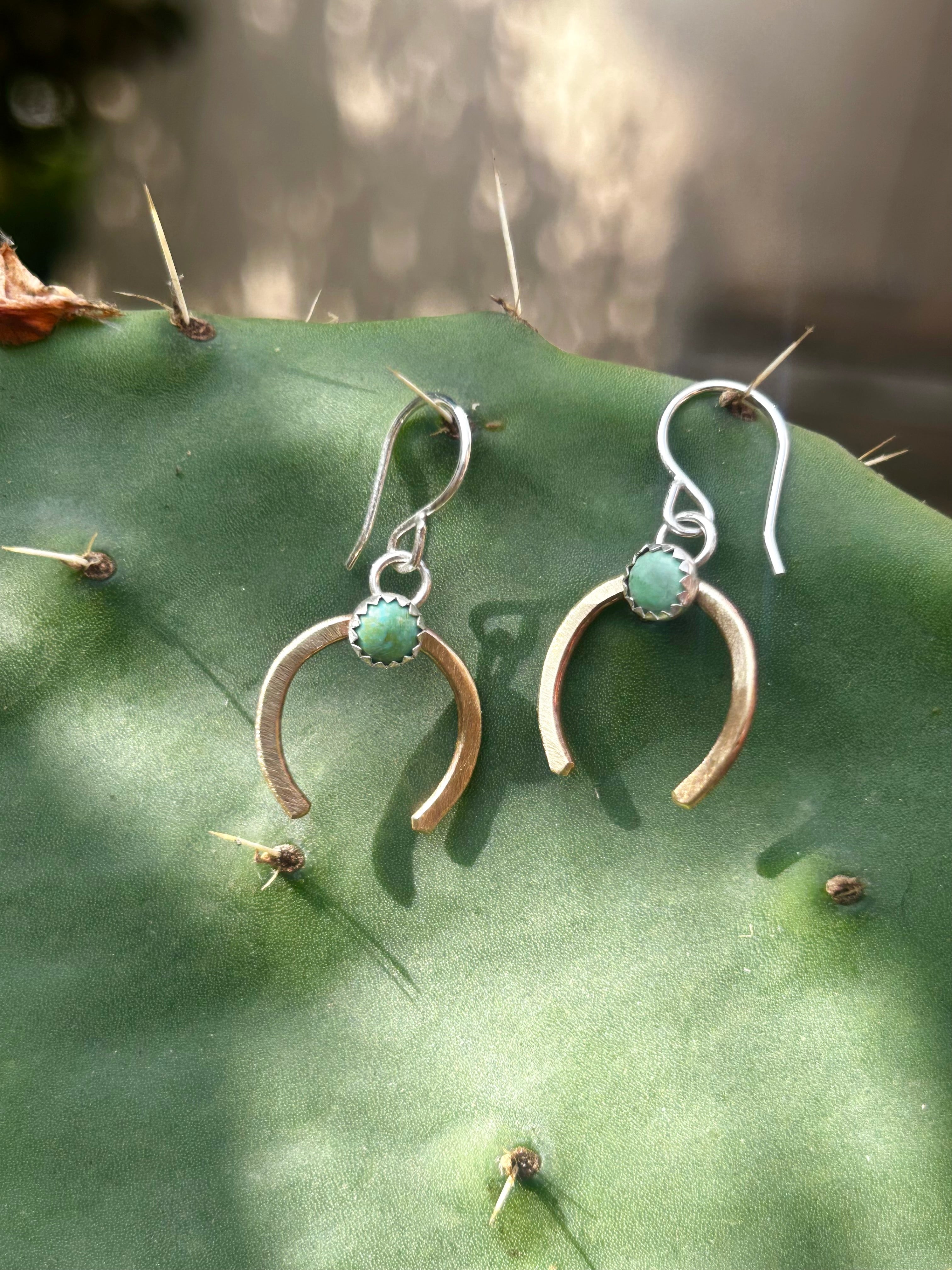 Turquoise Lucky Horseshoe Drop Earrings-4