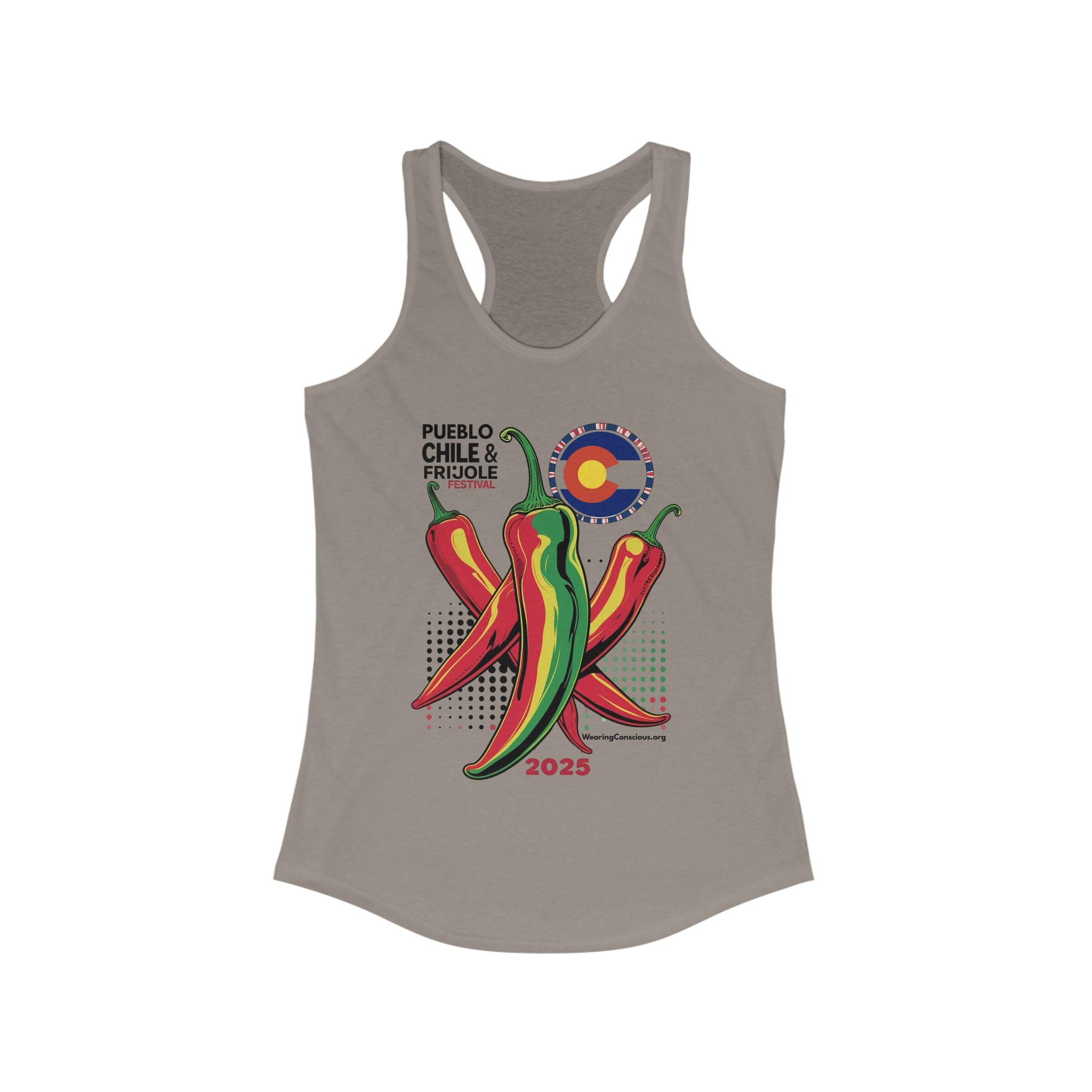 Pueblo Chile + Frijoles Festival Racerback Tank Top
