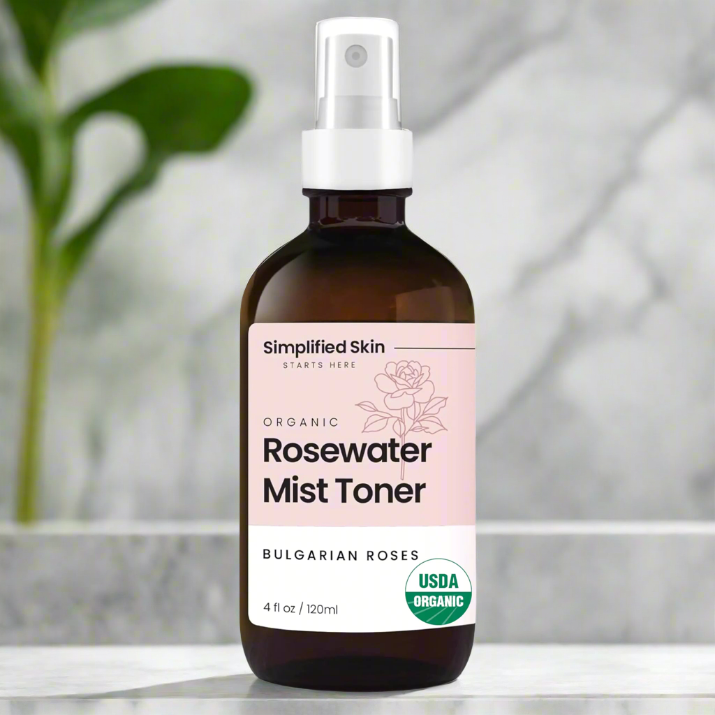 Simplified Skin Rose Water Mint Toner for Face & Hair - 4 Oz