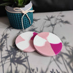 Pink coasters set of 2 or 4, aesthetic room decor for teens-3