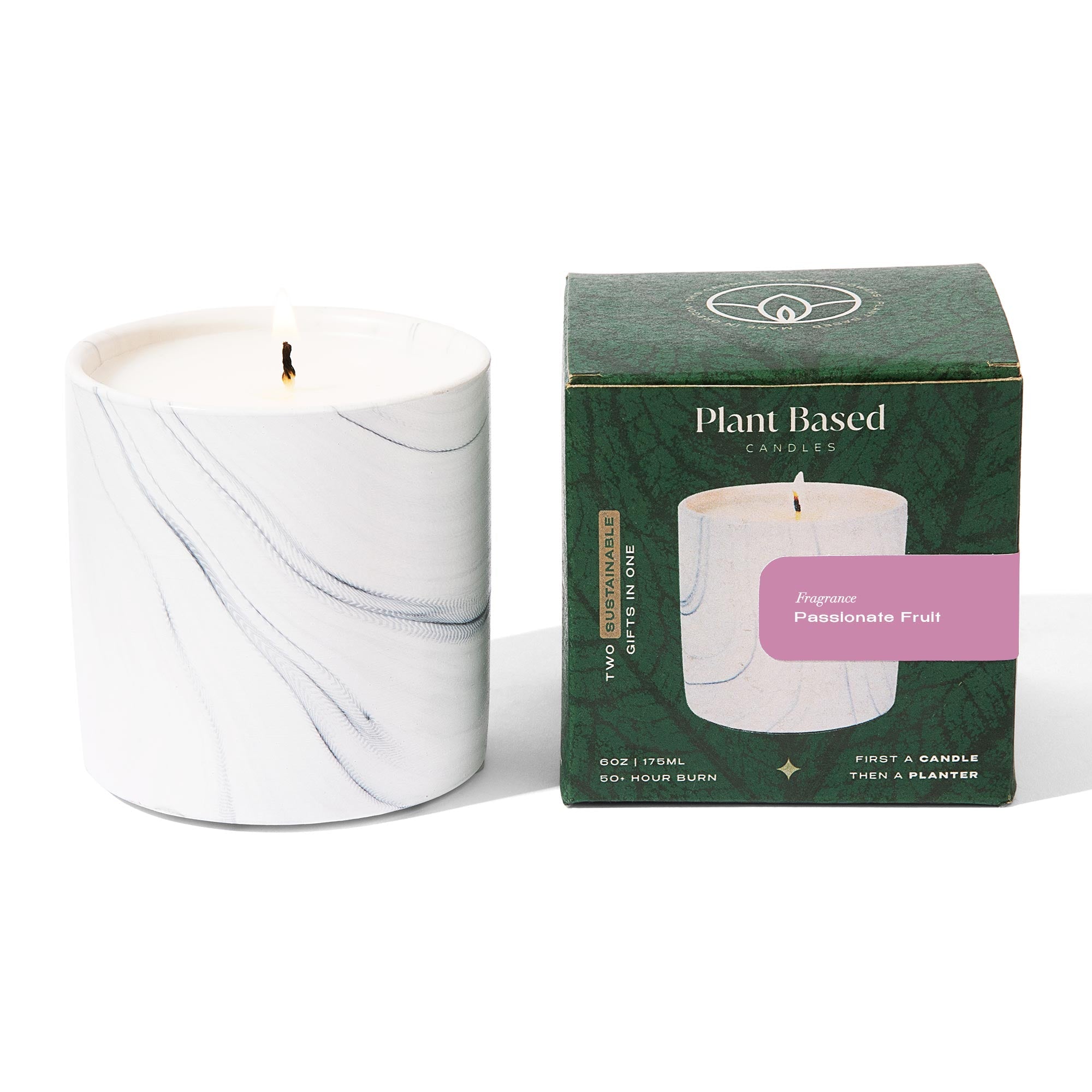Passionate Fruit White Marble Candle – 6 Oz