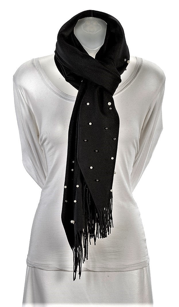 Black Cashmere and Pearl Pashmina